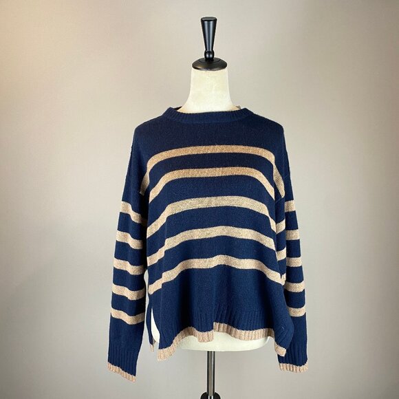NWT Skull Cashmere 360 Cashmere Sweater Women's Size Medium Striped - Picture 1 of 16